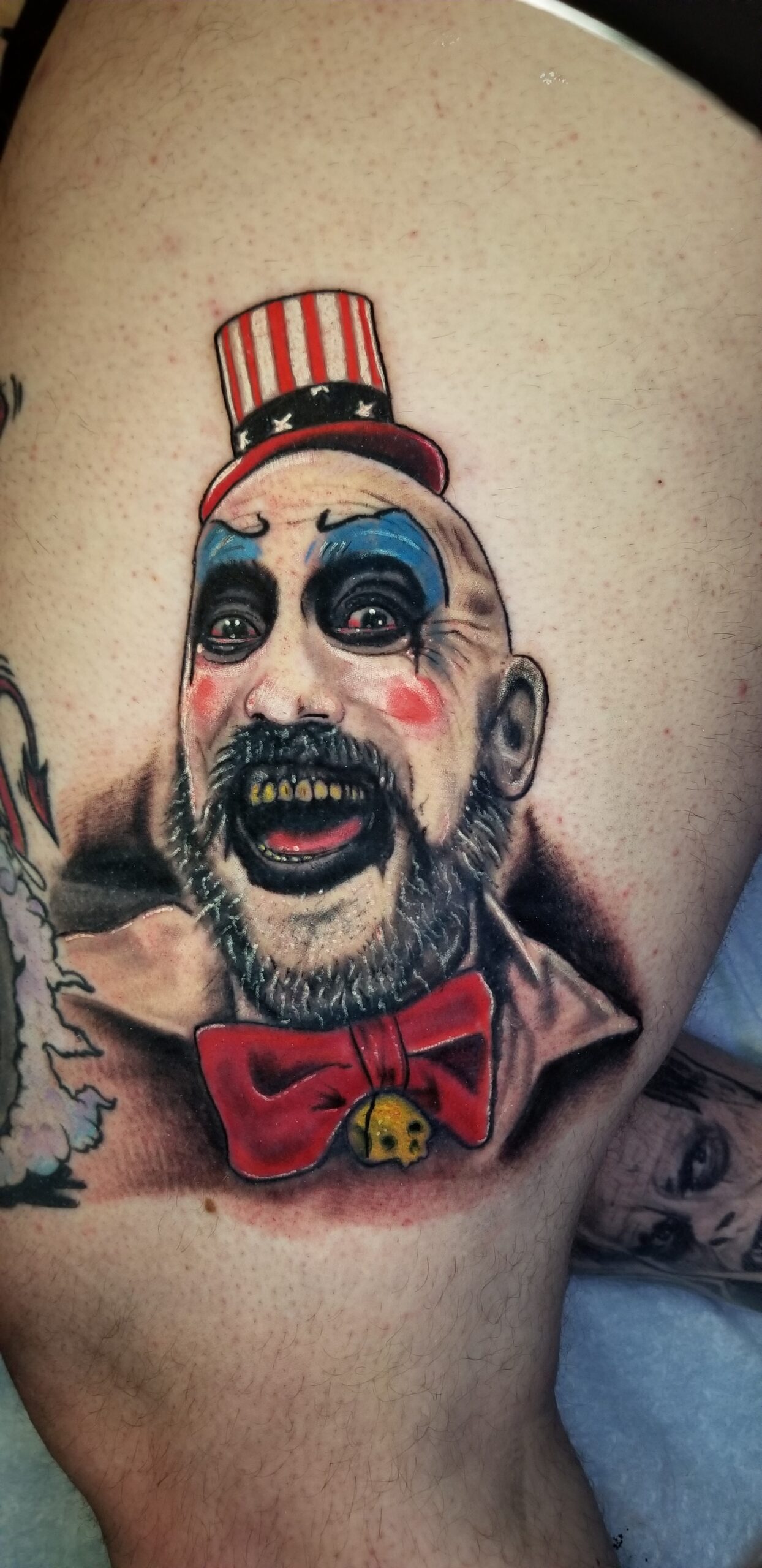 Sweet Ol Captain Spaulding tattoo done by the OG asshole and resident  artist sacredrosecollective for booking contact him directly or call   Instagram